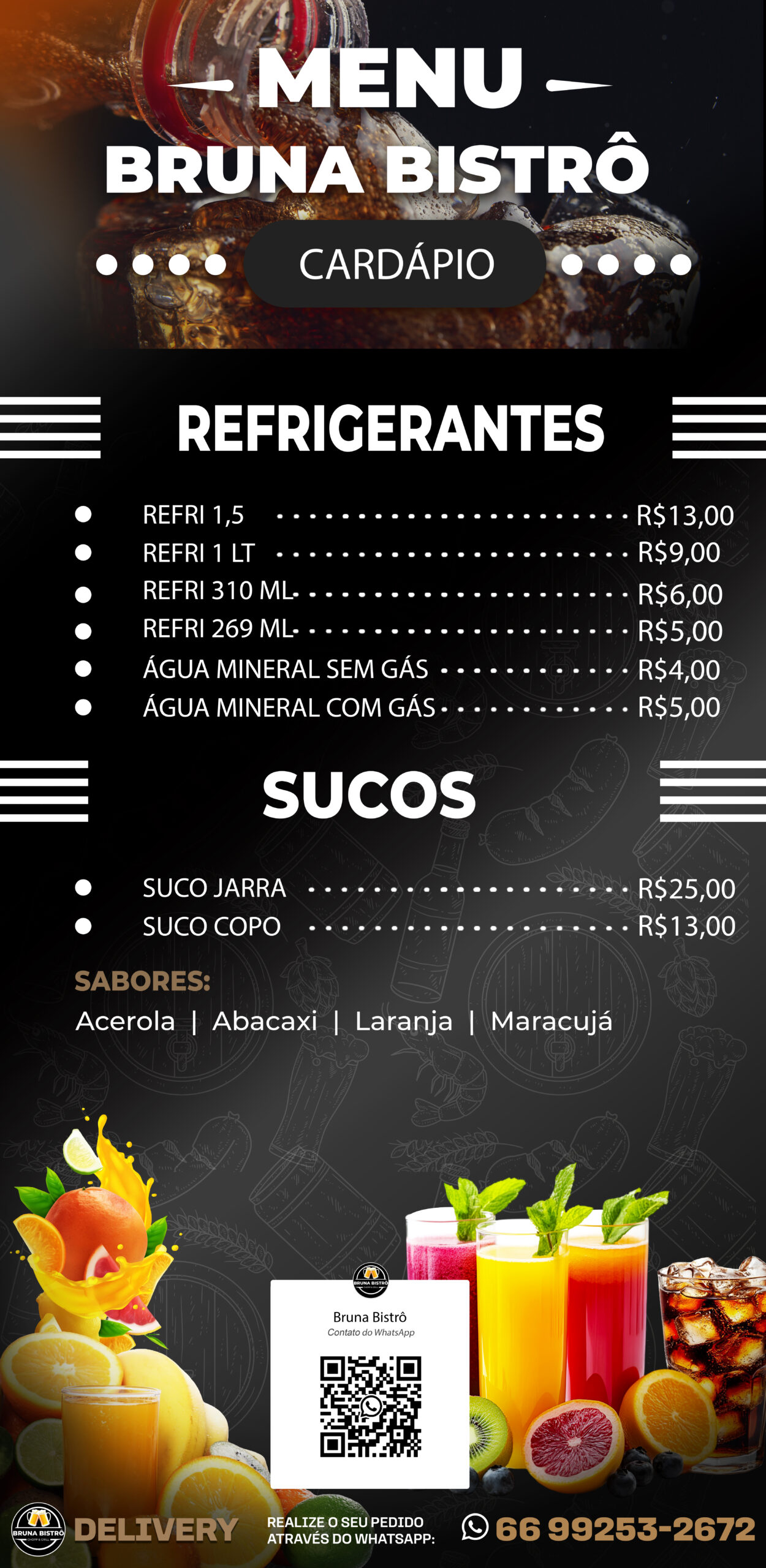 CARDAPIO REFRIGERANTES